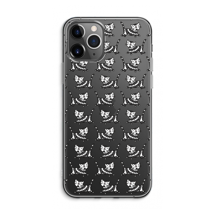 CaseCompany Zwarte poes: iPhone 11 Pro Max Transparant Hoesje