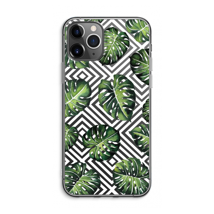 Geometrische jungle: iPhone 11 Pro Max Transparant Hoesje