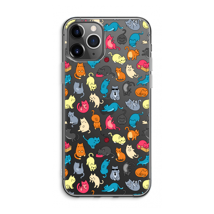 Kleurrijke katten: iPhone 11 Pro Max Transparant Hoesje