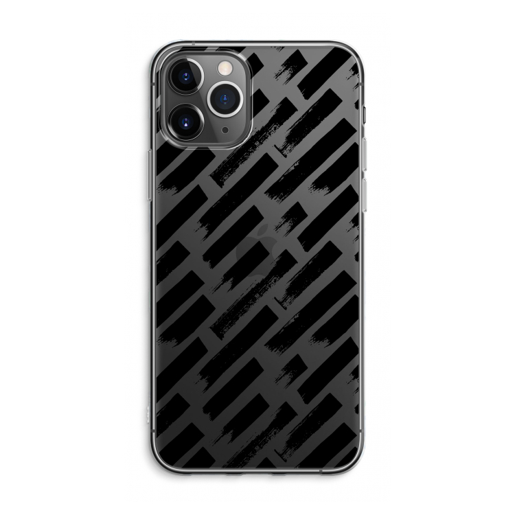 CaseCompany Zwarte vegen: iPhone 11 Pro Max Transparant Hoesje