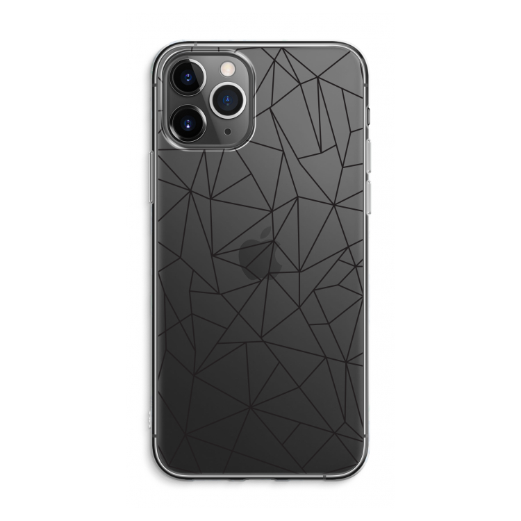 Geometrische lijnen zwart: iPhone 11 Pro Max Transparant Hoesje