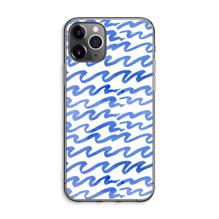CaseCompany Blauwe golven: iPhone 11 Pro Max Transparant Hoesje