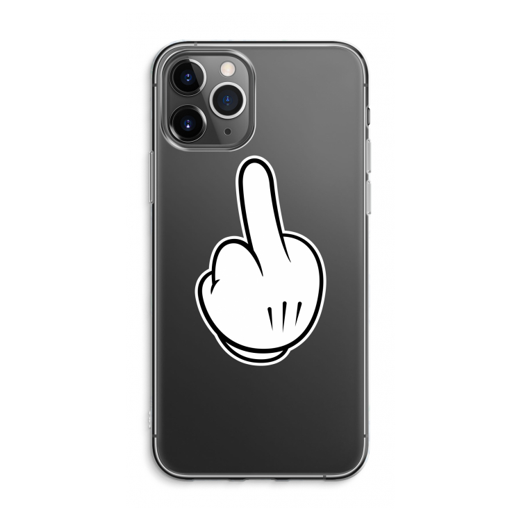 Middle finger black: iPhone 11 Pro Max Transparant Hoesje