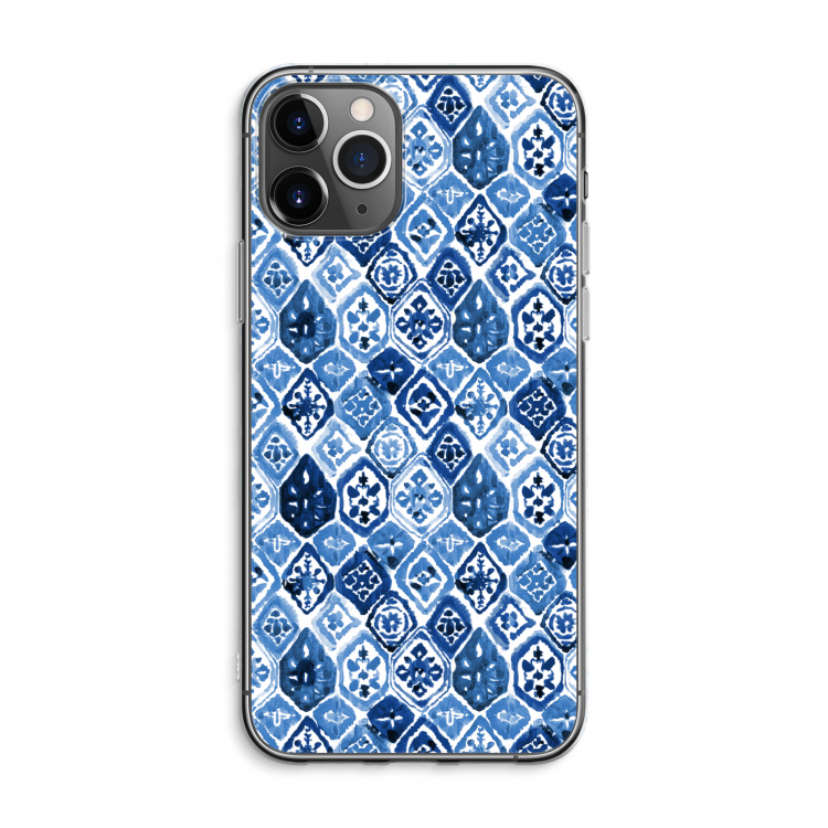 CaseCompany Blauw motief: iPhone 11 Pro Max Transparant Hoesje