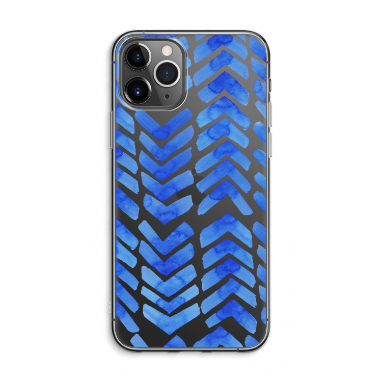 CaseCompany Blauwe pijlen: iPhone 11 Pro Max Transparant Hoesje