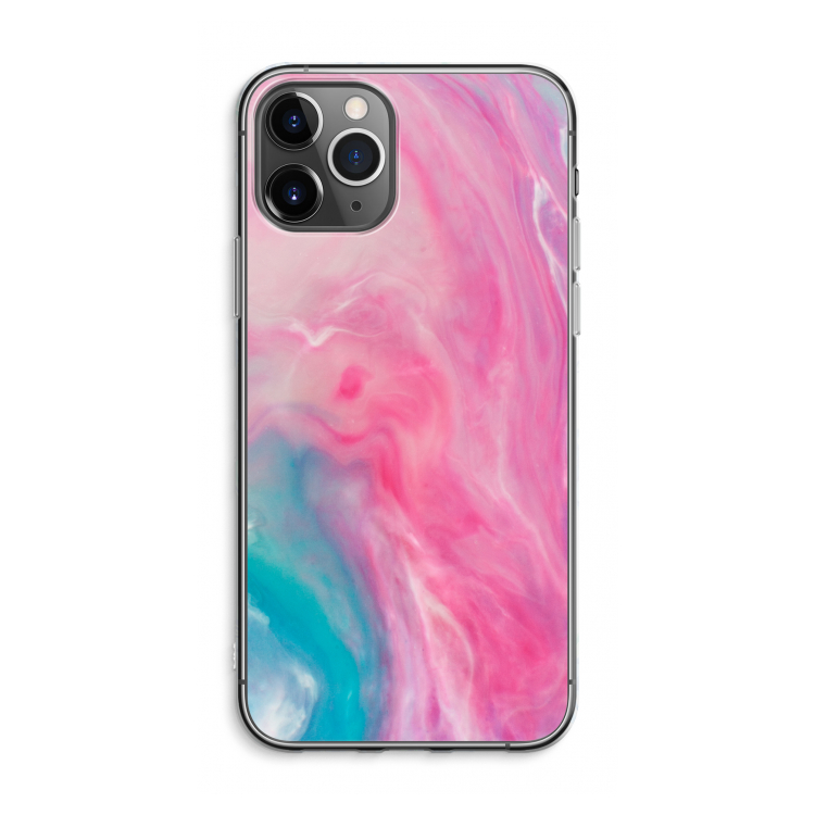 CaseCompany Roze explosie: iPhone 11 Pro Max Transparant Hoesje