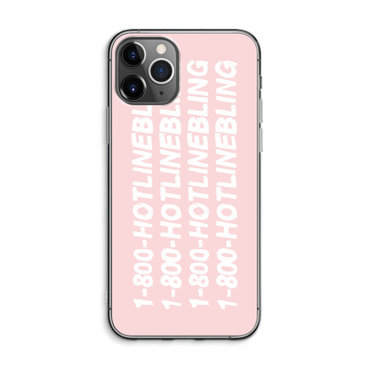 Hotline bling pink: iPhone 11 Pro Max Transparant Hoesje