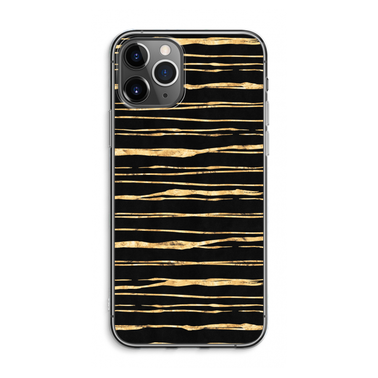 Gouden strepen: iPhone 11 Pro Max Transparant Hoesje