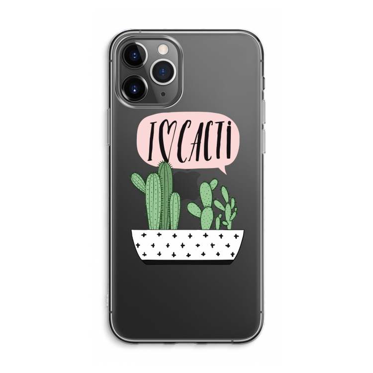 I love cacti: iPhone 11 Pro Max Transparant Hoesje