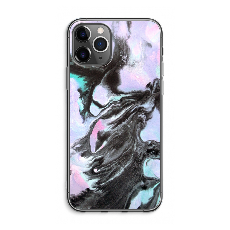 CaseCompany Pastel zwart: iPhone 11 Pro Max Transparant Hoesje