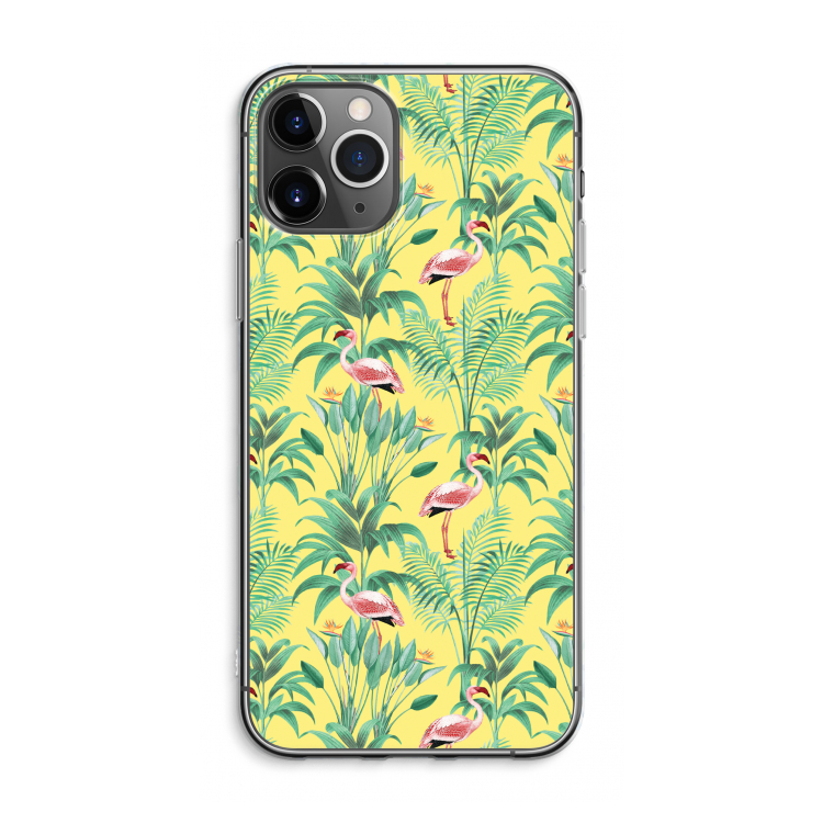 Flamingo party: iPhone 11 Pro Max Transparant Hoesje