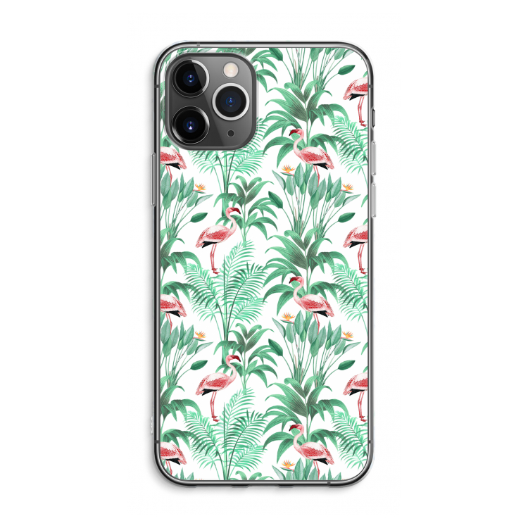 Flamingo bladeren: iPhone 11 Pro Max Transparant Hoesje