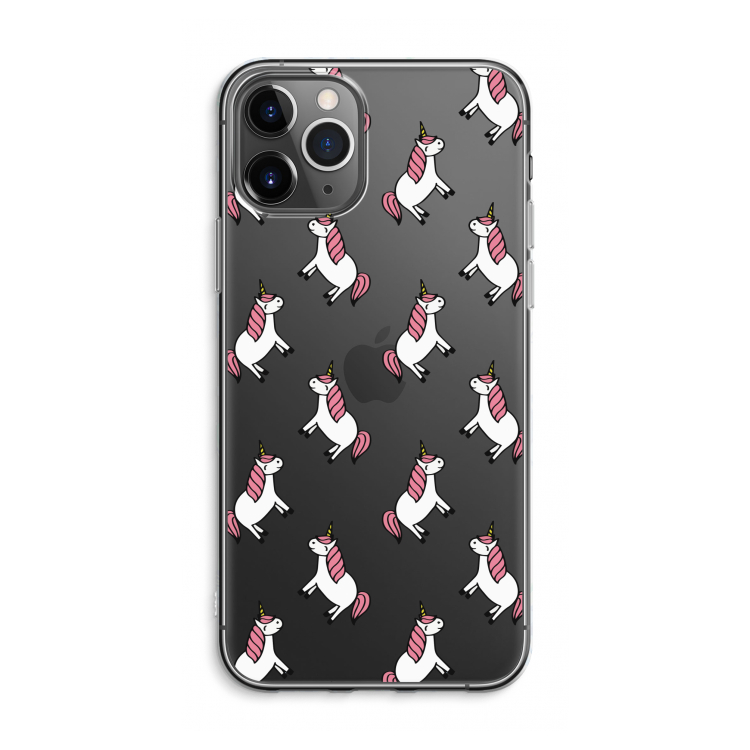 Eenhoorns overal: iPhone 11 Pro Max Transparant Hoesje