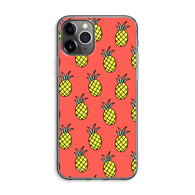 CaseCompany Ananas: iPhone 11 Pro Max Transparant Hoesje