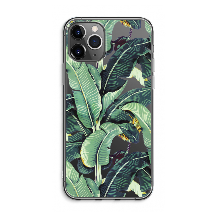 CaseCompany Bananenbladeren: iPhone 11 Pro Max Transparant Hoesje