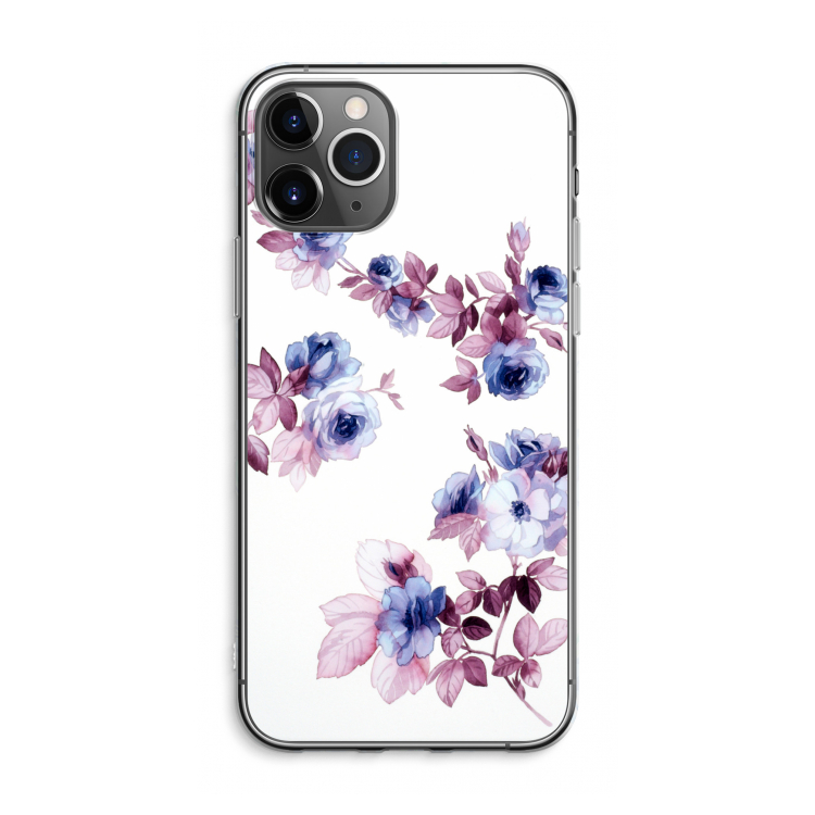 CaseCompany Waterverf bloemen: iPhone 11 Pro Max Transparant Hoesje