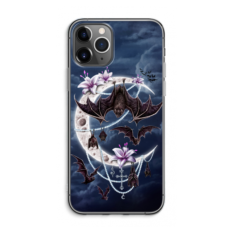 CaseCompany Vleermuizen Maan: iPhone 11 Pro Max Transparant Hoesje