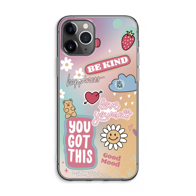 CaseCompany Positivity: iPhone 11 Pro Max Transparant Hoesje