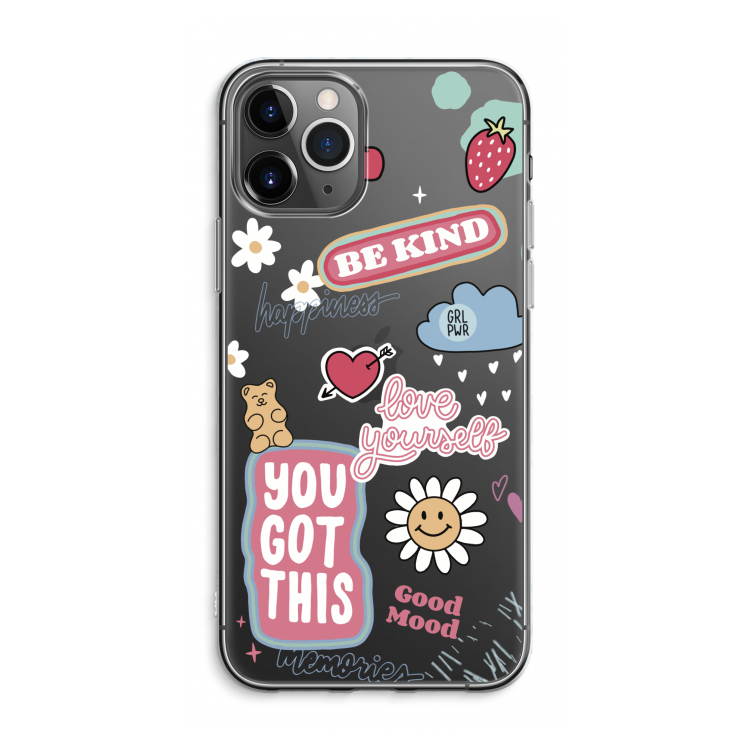 CaseCompany Positivity: iPhone 11 Pro Max Transparant Hoesje