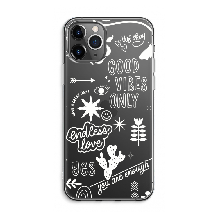 Good vibes: iPhone 11 Pro Max Transparant Hoesje