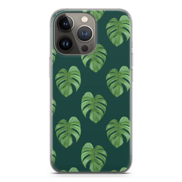 Monstera leaves: iPhone 13 Pro Transparant Hoesje