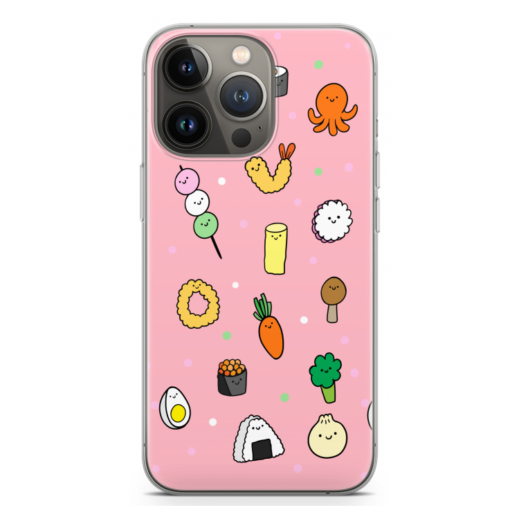 Happy bento friends: iPhone 13 Pro Transparant Hoesje