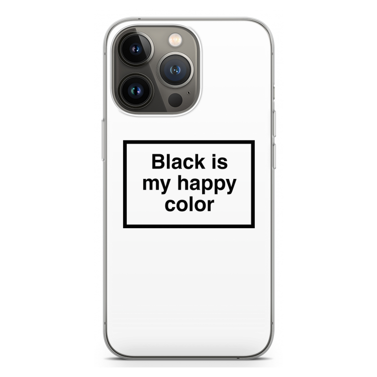 Black is my happy color: iPhone 13 Pro Transparant Hoesje