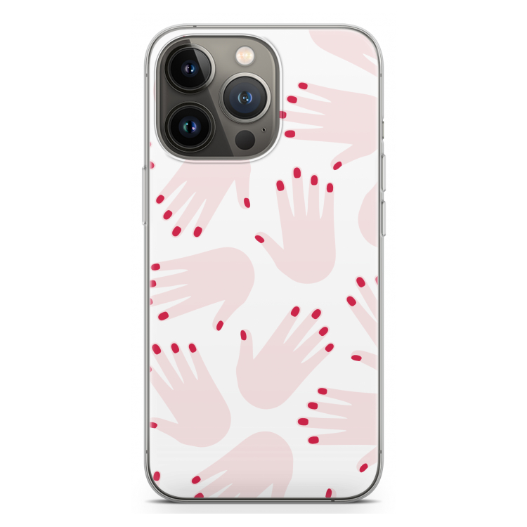 Hands pink: iPhone 13 Pro Transparant Hoesje