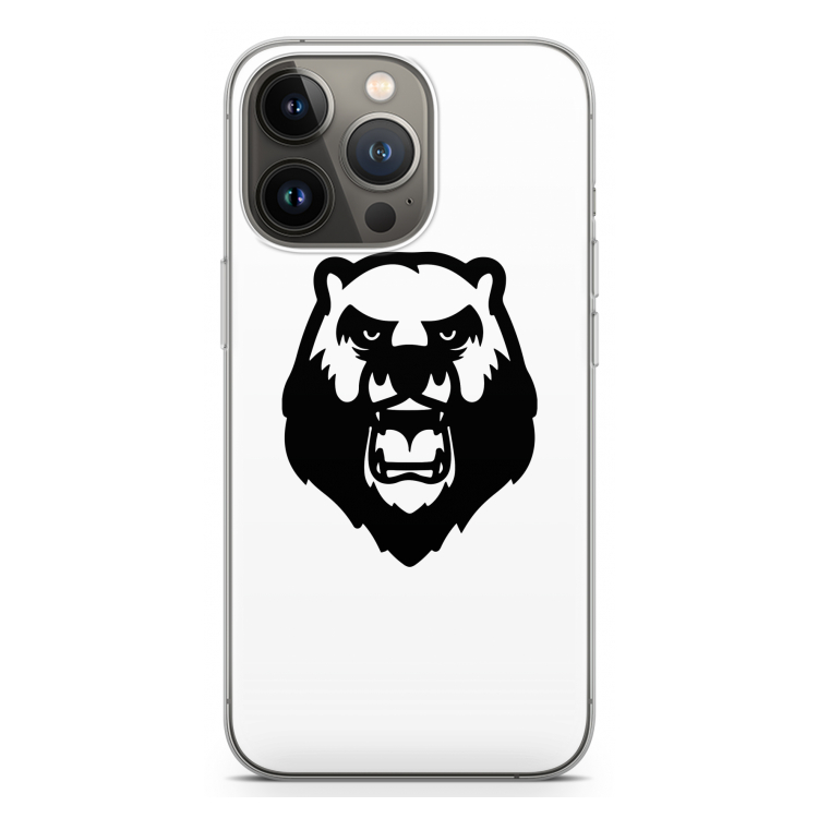 Angry Bear (white): iPhone 13 Pro Transparant Hoesje