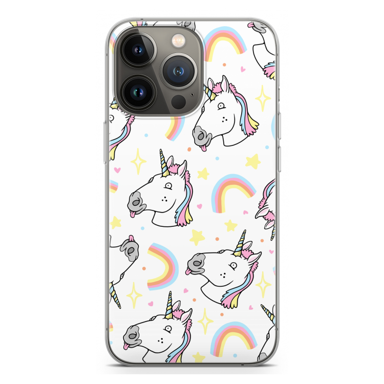 Rainbow Unicorn: iPhone 13 Pro Transparant Hoesje