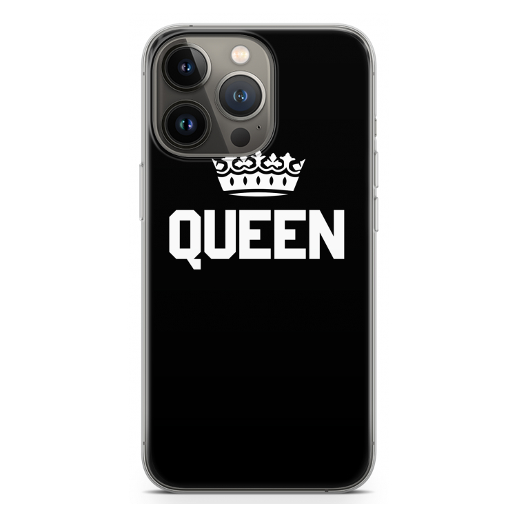 Queen zwart: iPhone 13 Pro Transparant Hoesje