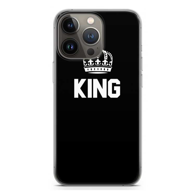 King zwart: iPhone 13 Pro Transparant Hoesje