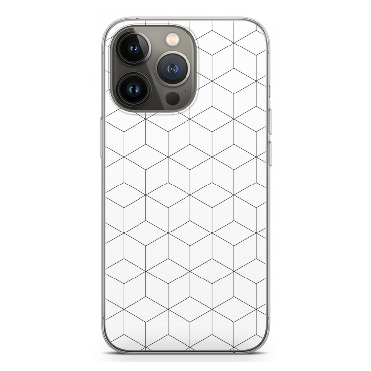 Zwart-witte kubussen: iPhone 13 Pro Transparant Hoesje