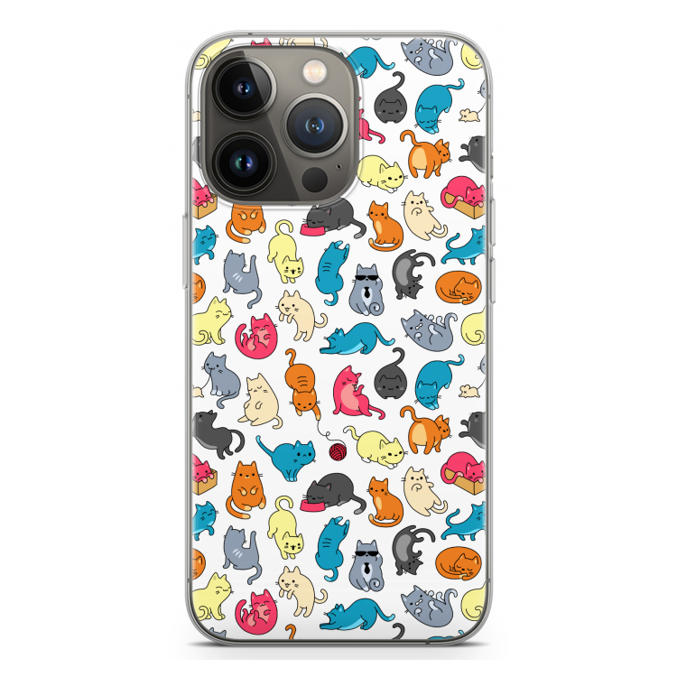 Kleurrijke katten: iPhone 13 Pro Transparant Hoesje