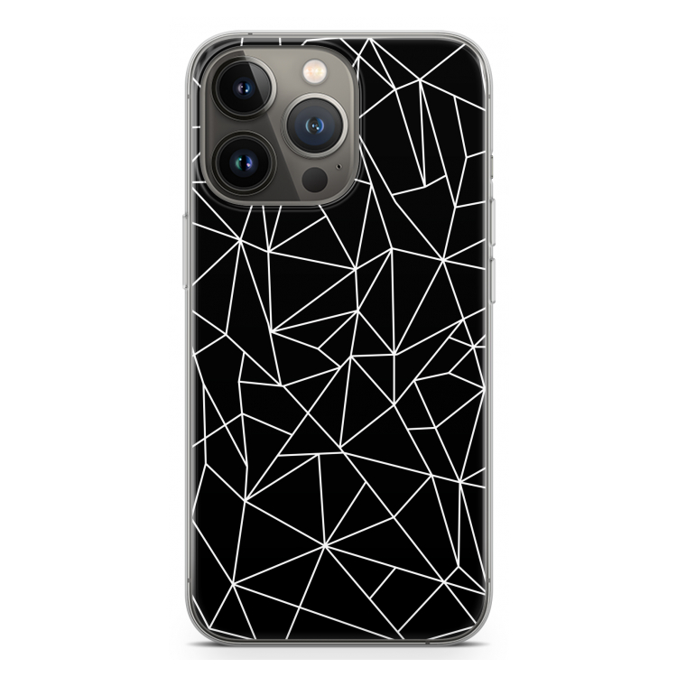 Geometrische lijnen wit: iPhone 13 Pro Transparant Hoesje