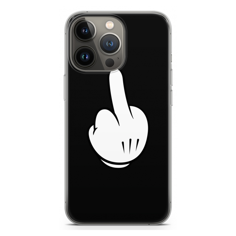 Middle finger black: iPhone 13 Pro Transparant Hoesje