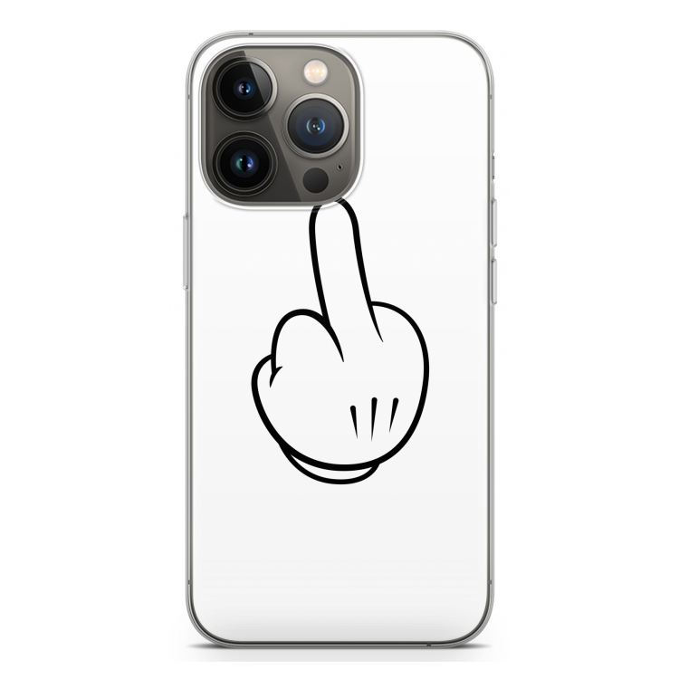 Middle finger white: iPhone 13 Pro Transparant Hoesje