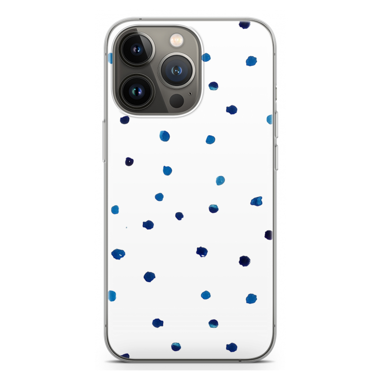 Blauwe stippen: iPhone 13 Pro Transparant Hoesje
