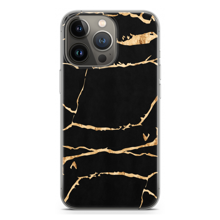 Gouden marmer: iPhone 13 Pro Transparant Hoesje