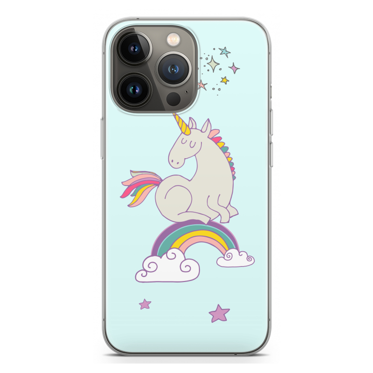 Regenboog eenhoorn: iPhone 13 Pro Transparant Hoesje