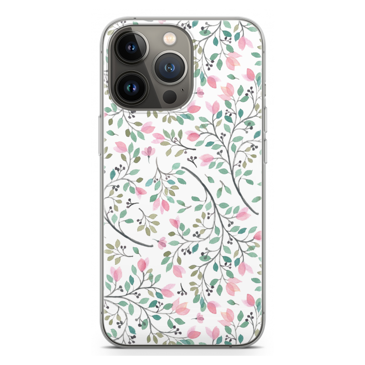 Sierlijke bloemen: iPhone 13 Pro Transparant Hoesje