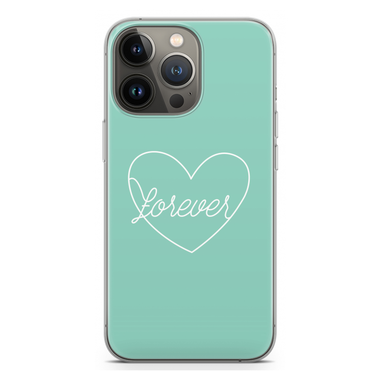 Forever heart pastel: iPhone 13 Pro Transparant Hoesje