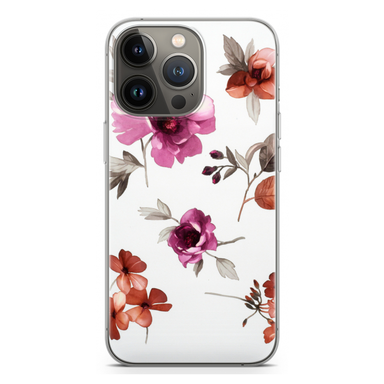 Geschilderde bloemen: iPhone 13 Pro Transparant Hoesje