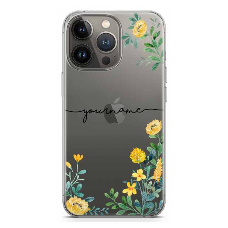 Gele bloemen: iPhone 13 Pro Transparant Hoesje