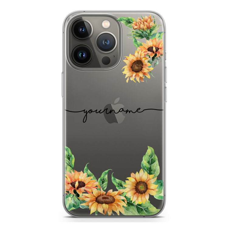 Zonnebloemen: iPhone 13 Pro Transparant Hoesje