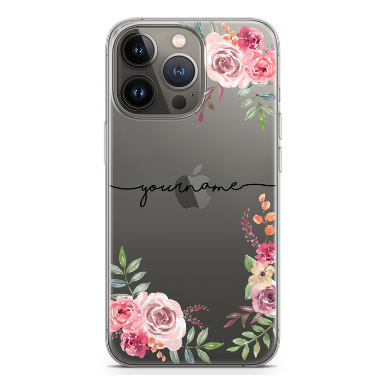 Rozen: iPhone 13 Pro Transparant Hoesje
