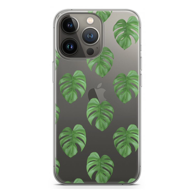 Monstera leaves: iPhone 13 Pro Transparant Hoesje