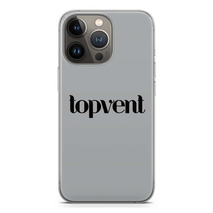 Topvent Grijs Zwart: iPhone 13 Pro Transparant Hoesje