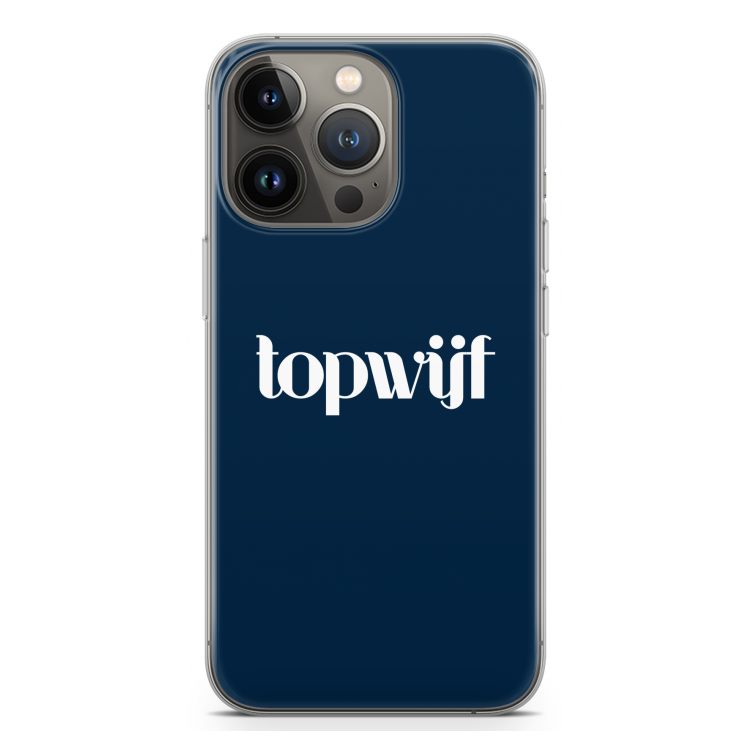 Topwijf Navy: iPhone 13 Pro Transparant Hoesje