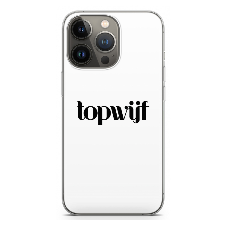 Topwijf Wit: iPhone 13 Pro Transparant Hoesje